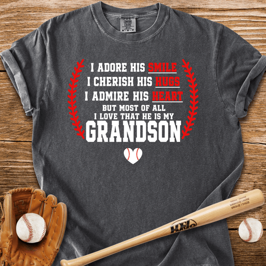 Adores Her Grandson T-Shirt - HomeRun PrintsComfort Colors
