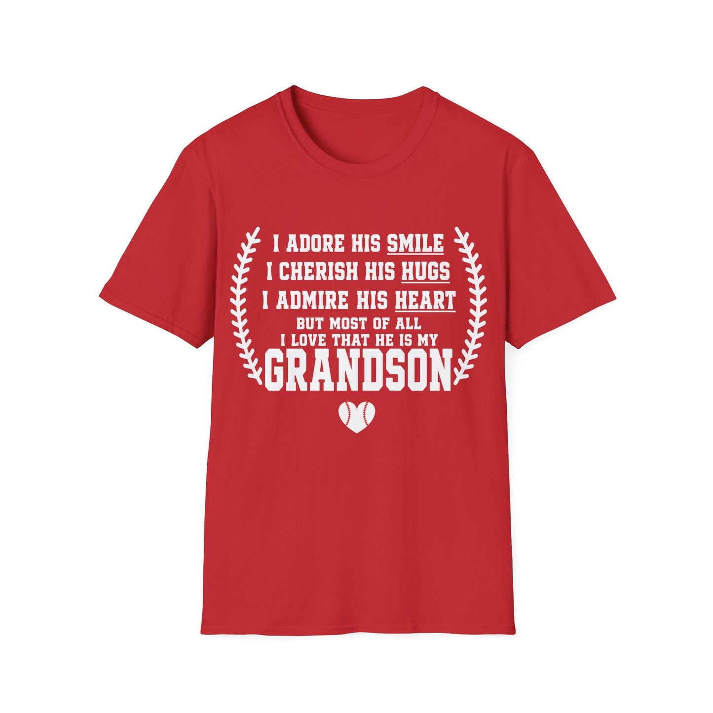 Adores Her Grandson T-Shirt - HomeRun PrintsT-Shirt