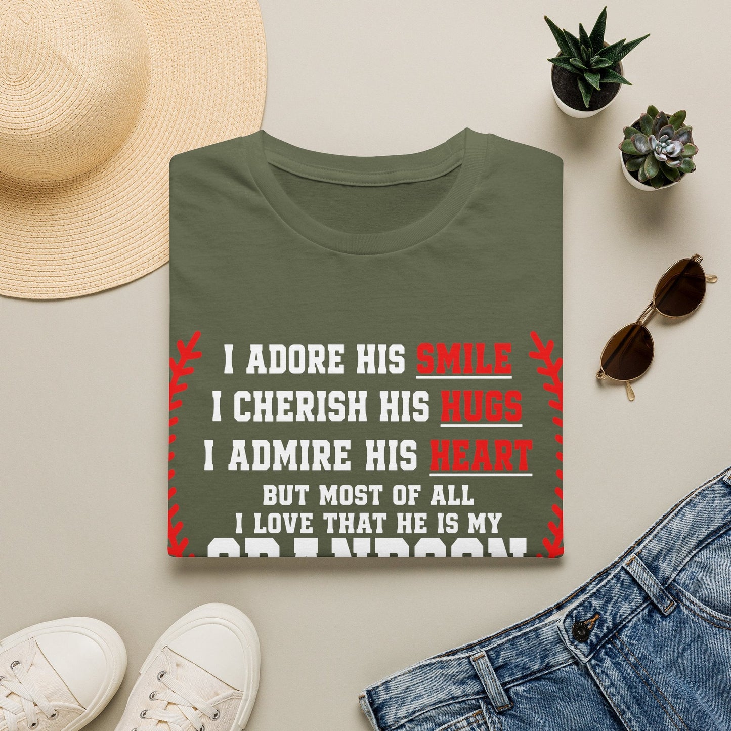 Adores Her Grandson T-Shirt - HomeRun PrintsT-Shirt