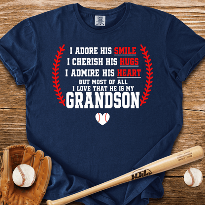 Adores Her Grandson T-Shirt - HomeRun PrintsComfort Colors