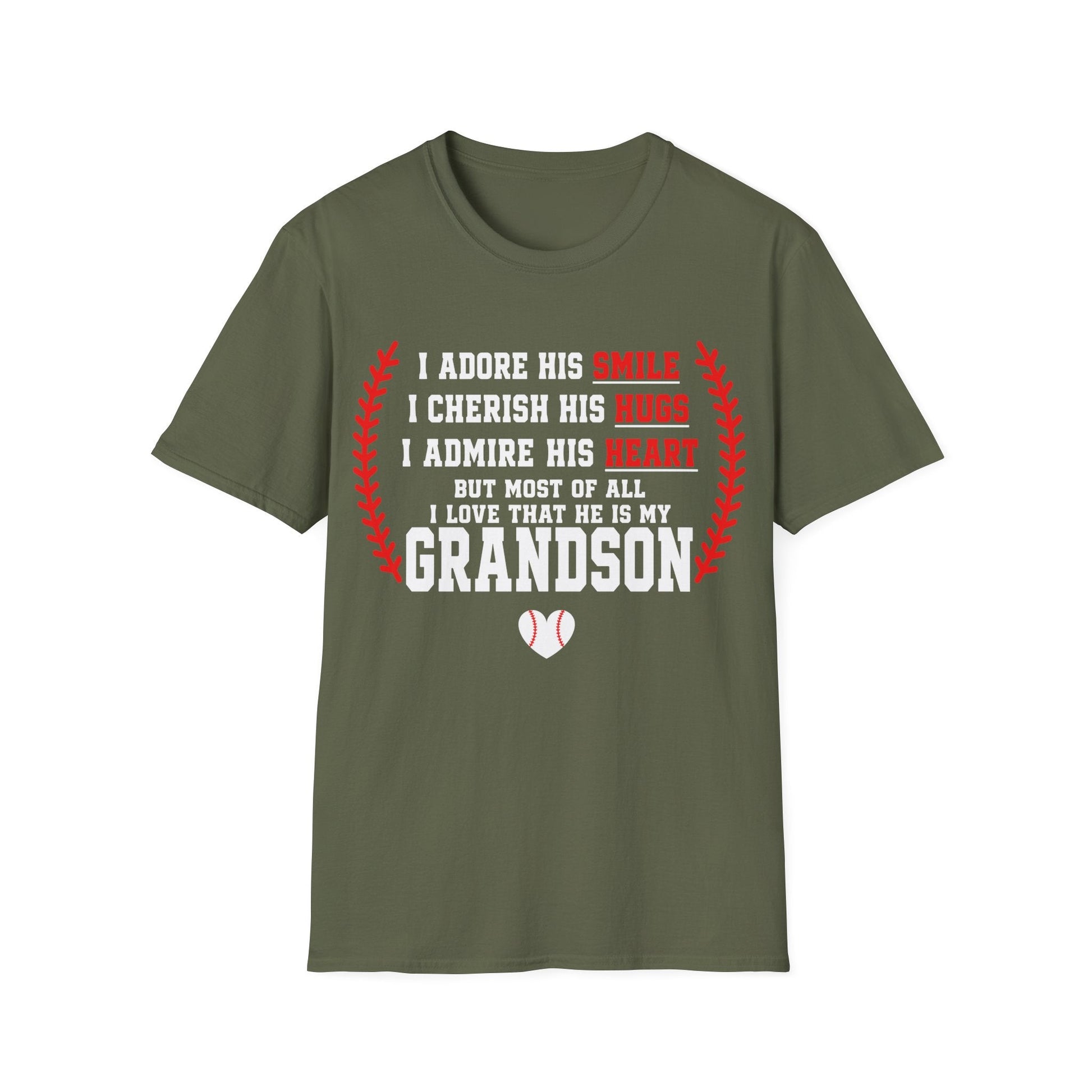 Adores Her Grandson T-Shirt - HomeRun PrintsT-Shirt