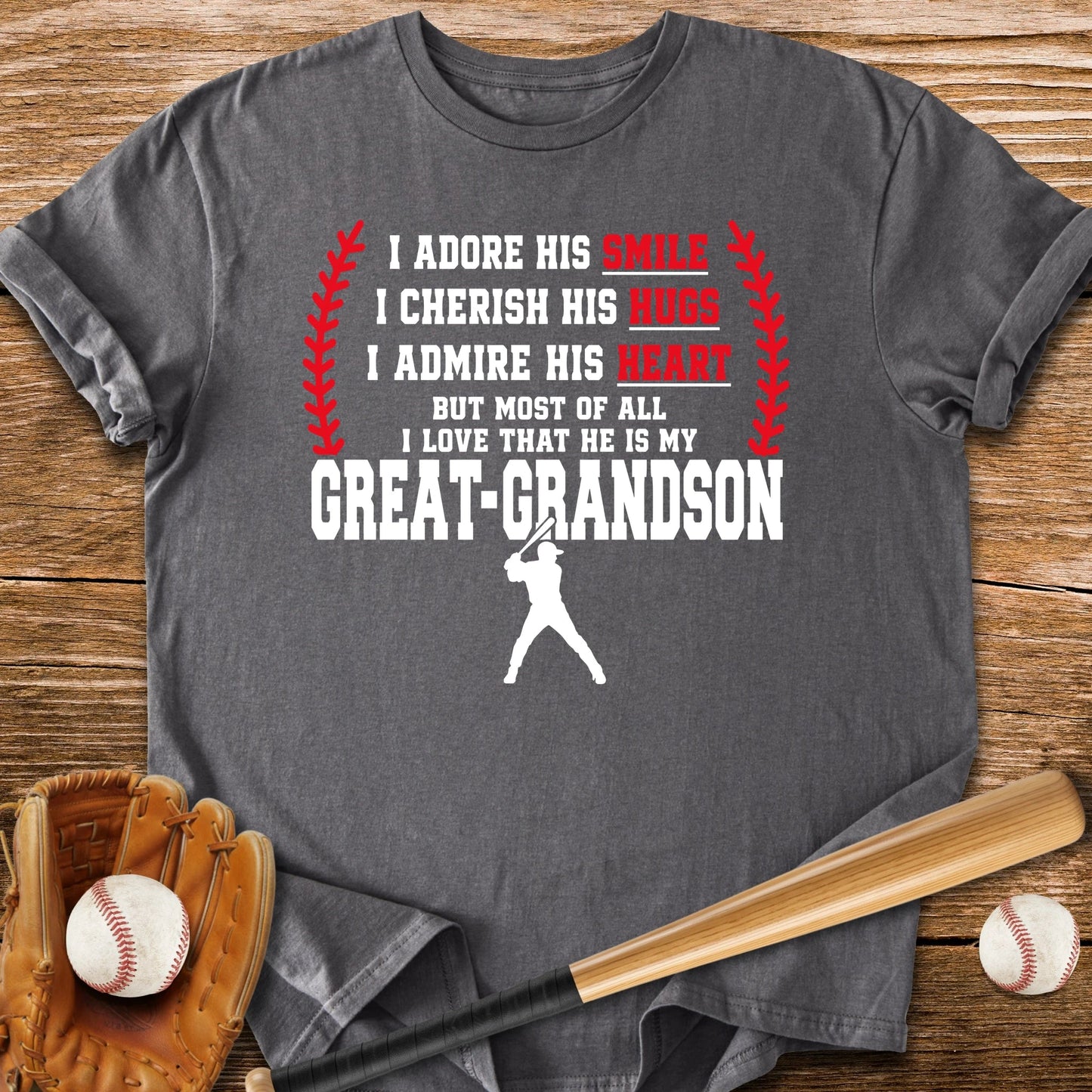 Adores Her Great-Grandson - HomeRun PrintsT-Shirt
