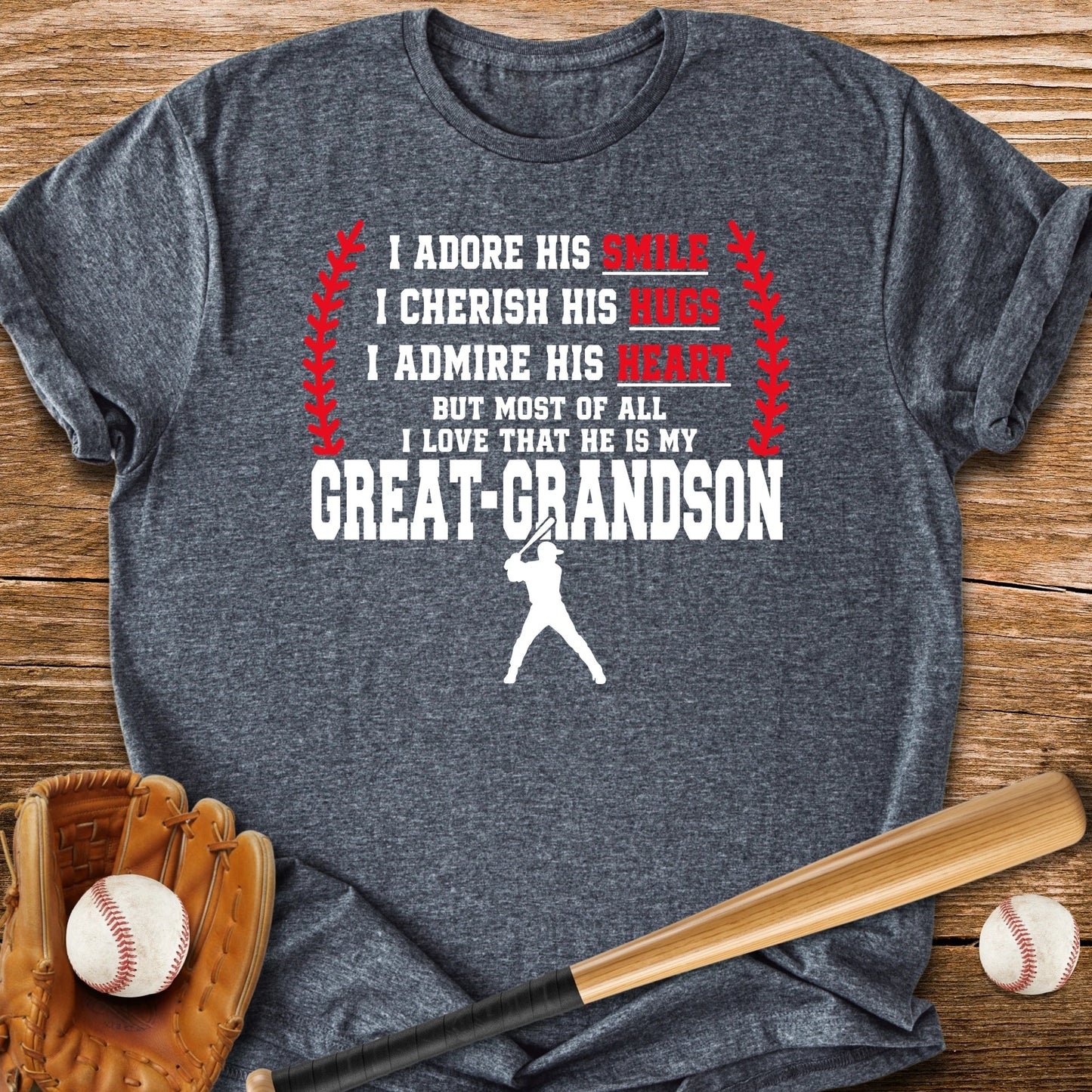 Adores Her Great-Grandson - HomeRun PrintsT-Shirt