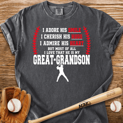 Adores Her Great-Grandson T-Shirt - HomeRun PrintsComfort Colors