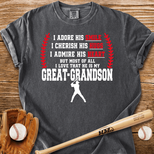 Adores Her Great-Grandson T-Shirt - HomeRun PrintsComfort Colors