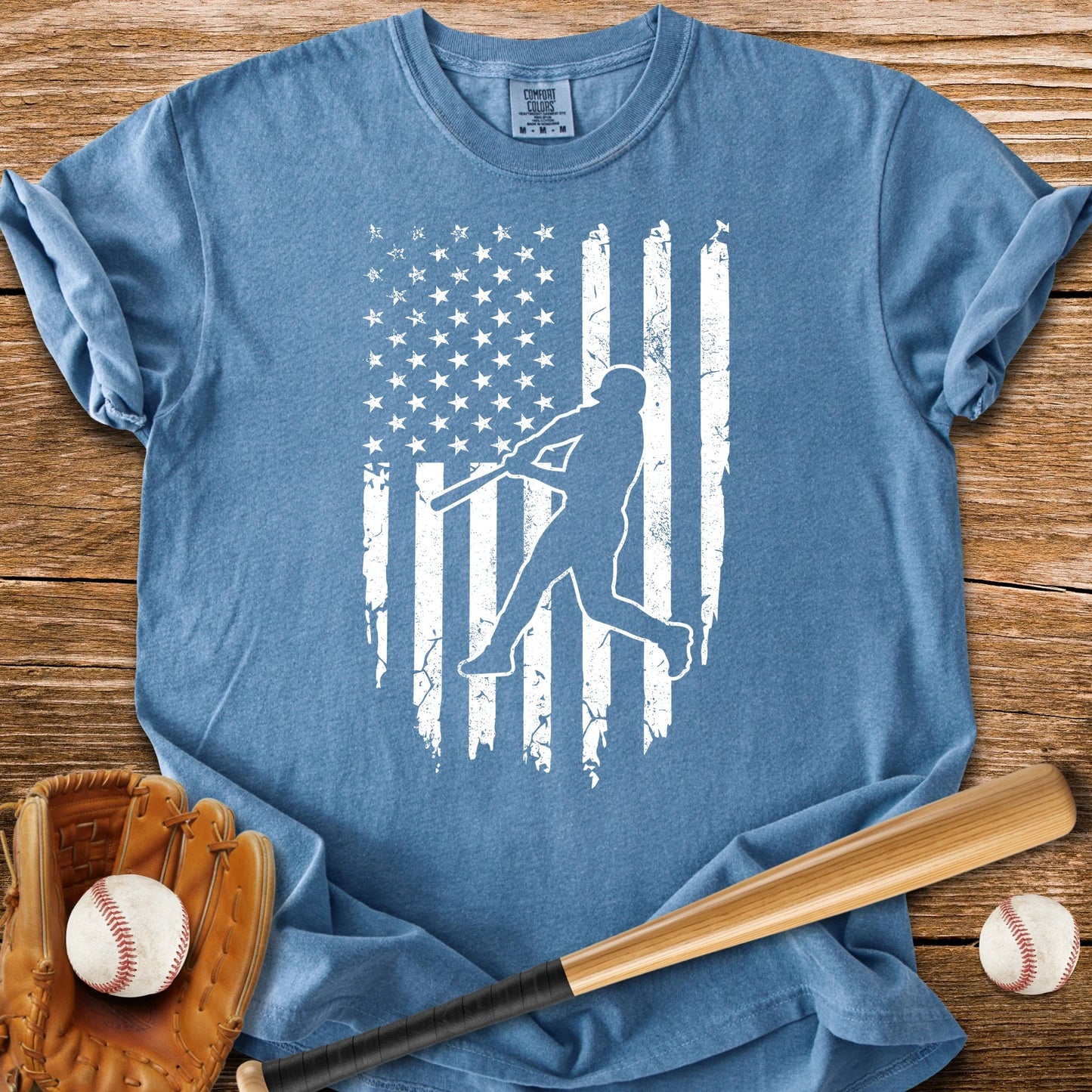 American Flag Batter - HomeRun PrintsComfort Colors