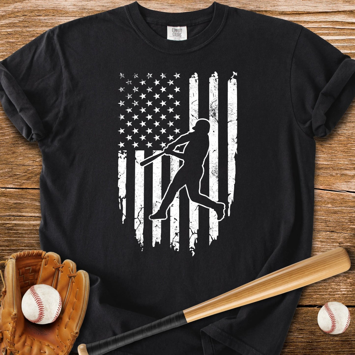 American Flag Batter - HomeRun PrintsComfort Colors