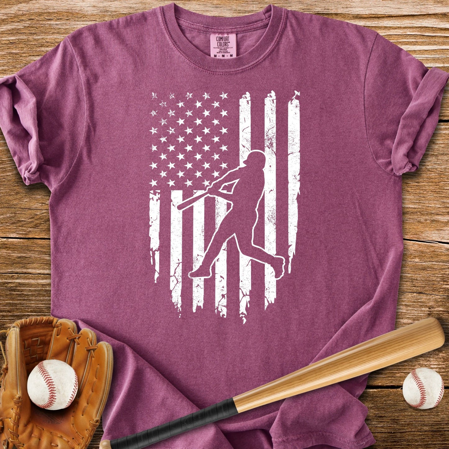 American Flag Batter - HomeRun PrintsComfort Colors