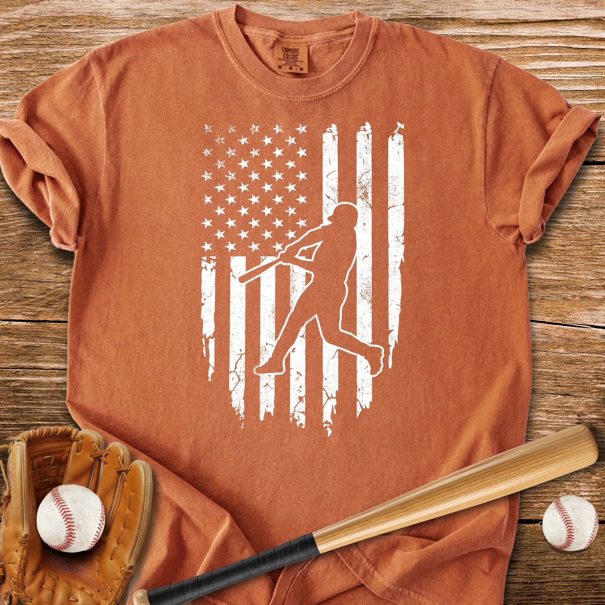 American Flag Batter - HomeRun PrintsComfort Colors