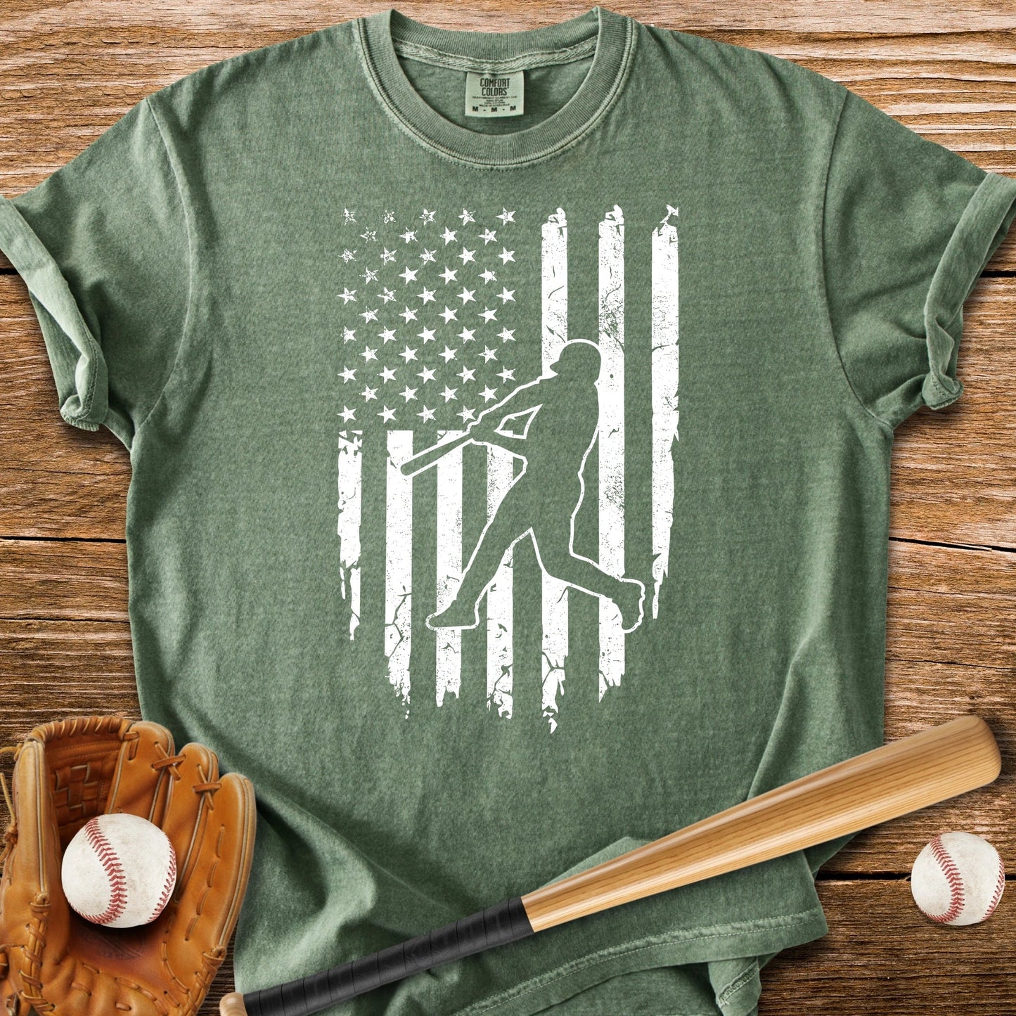 American Flag Batter - HomeRun PrintsComfort Colors