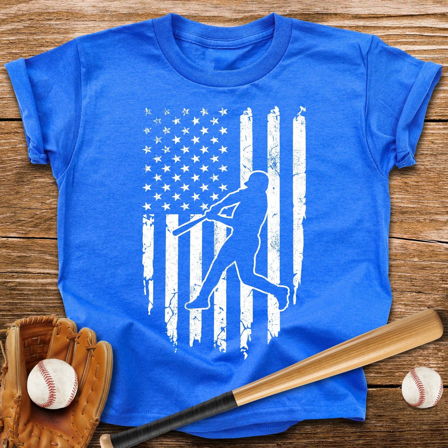 American Flag Batter Youth Tee - HomeRun PrintsKids clothes