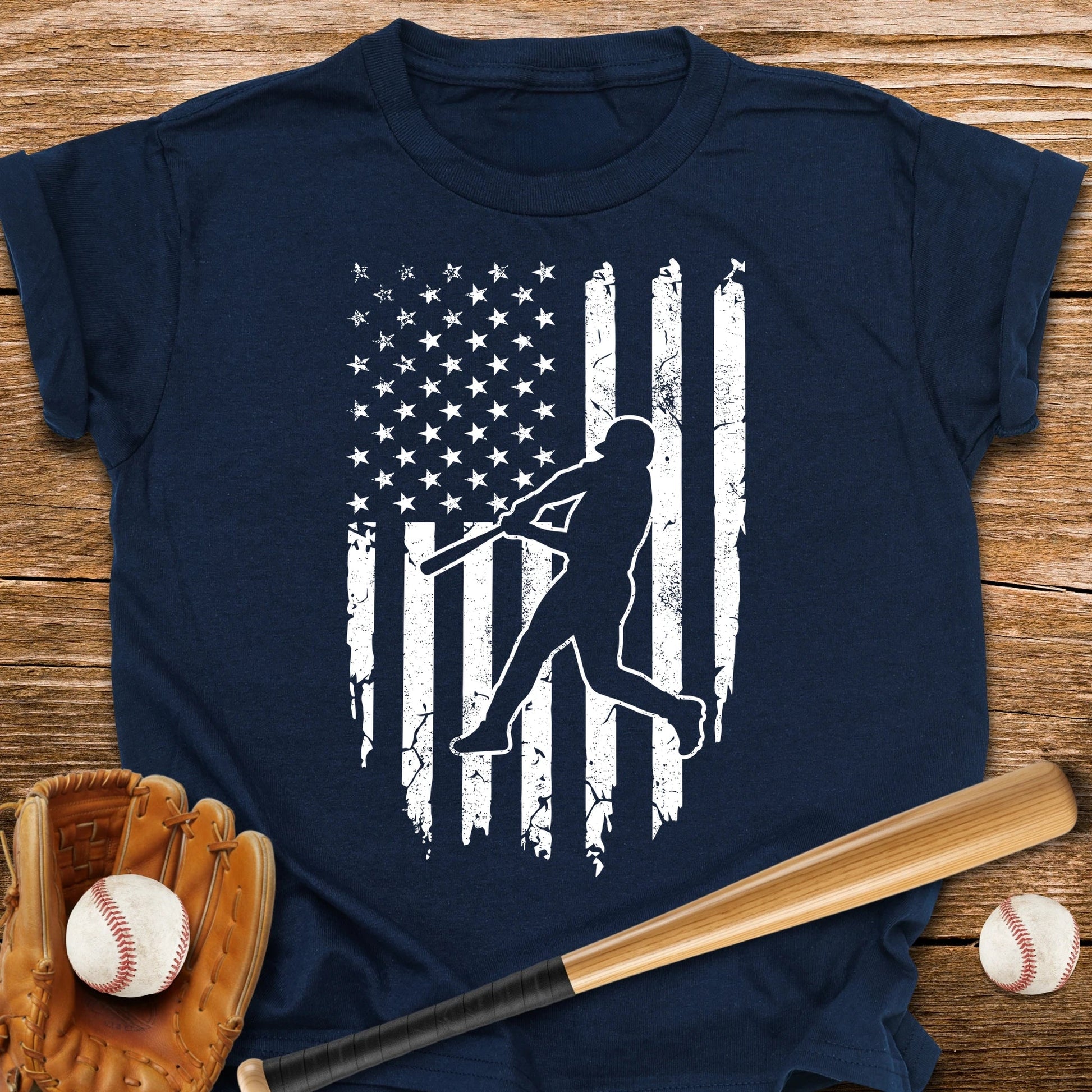 American Flag Batter Youth Tee - HomeRun PrintsKids clothes