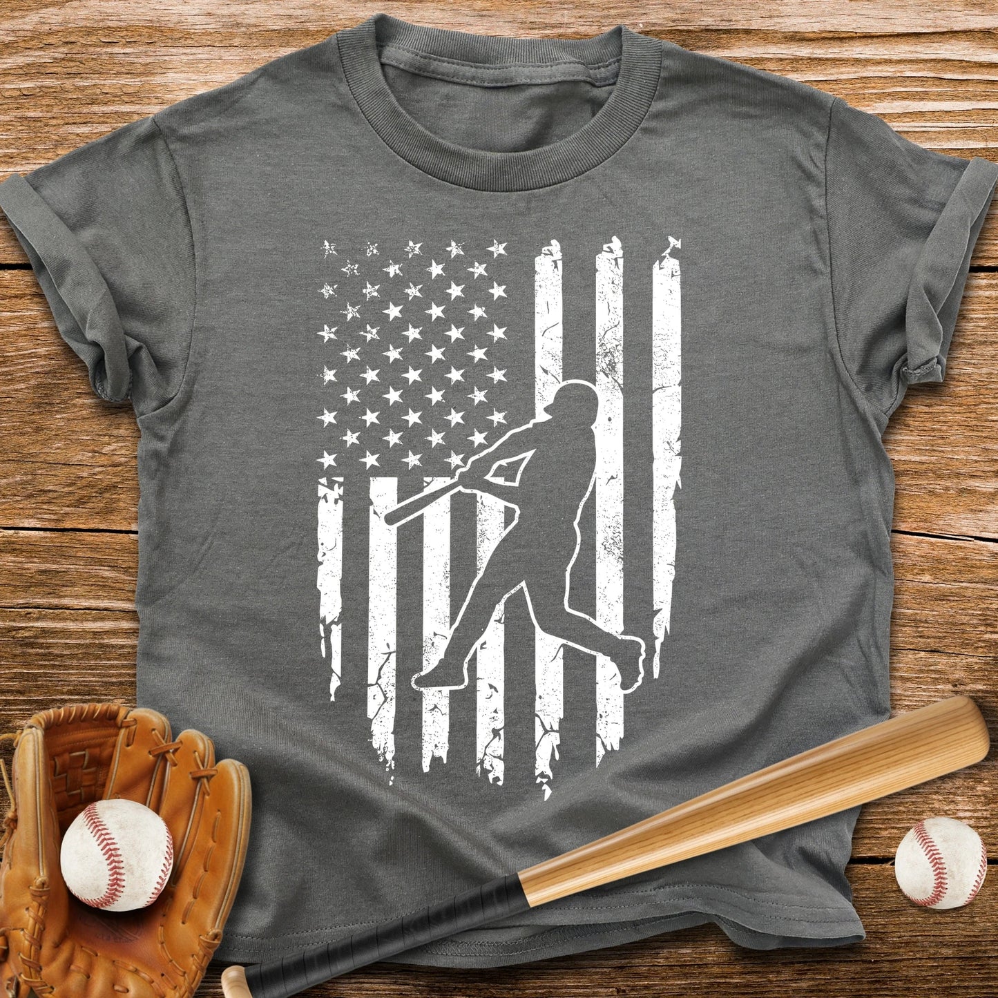 American Flag Batter Youth Tee - HomeRun PrintsKids clothes