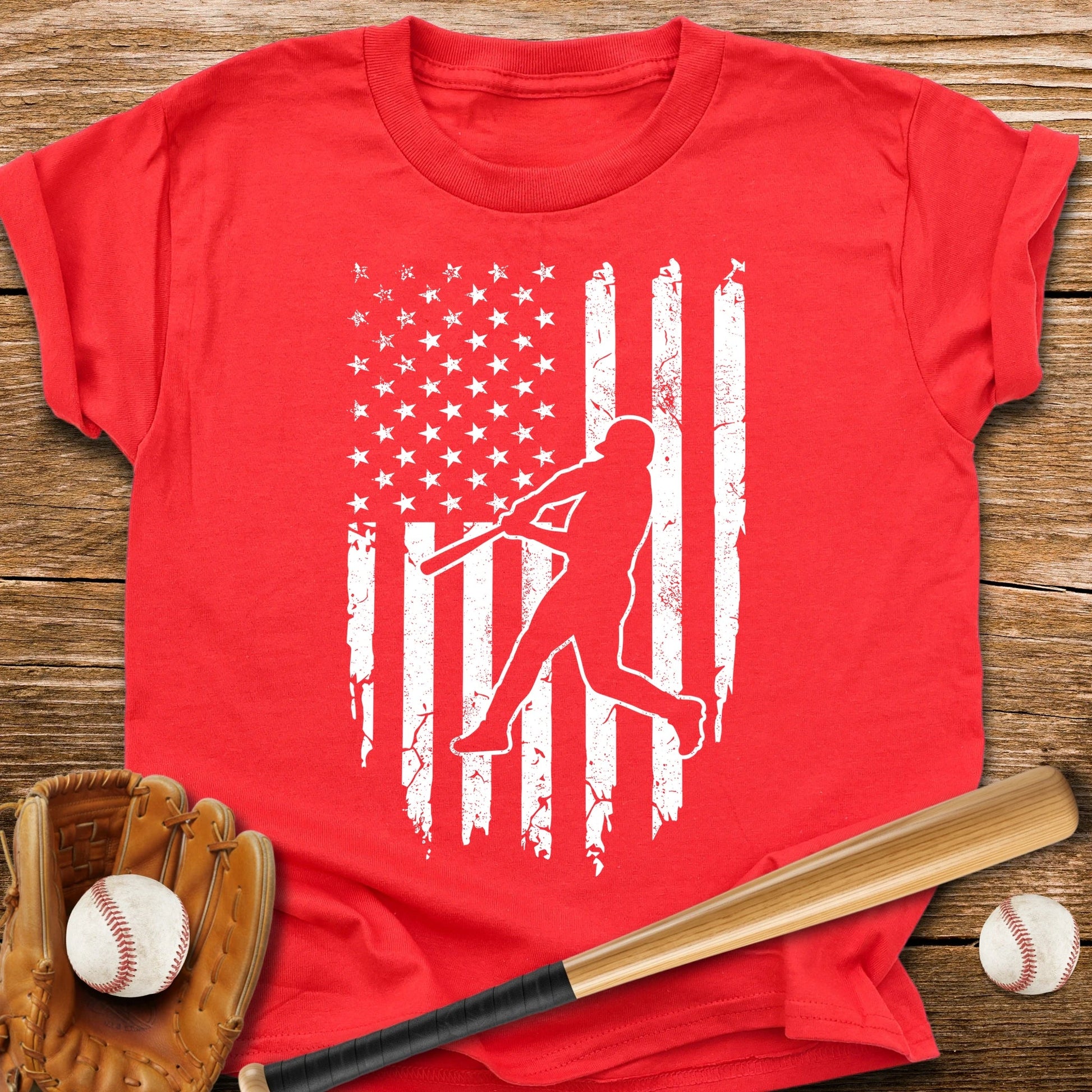 American Flag Batter Youth Tee - HomeRun PrintsKids clothes
