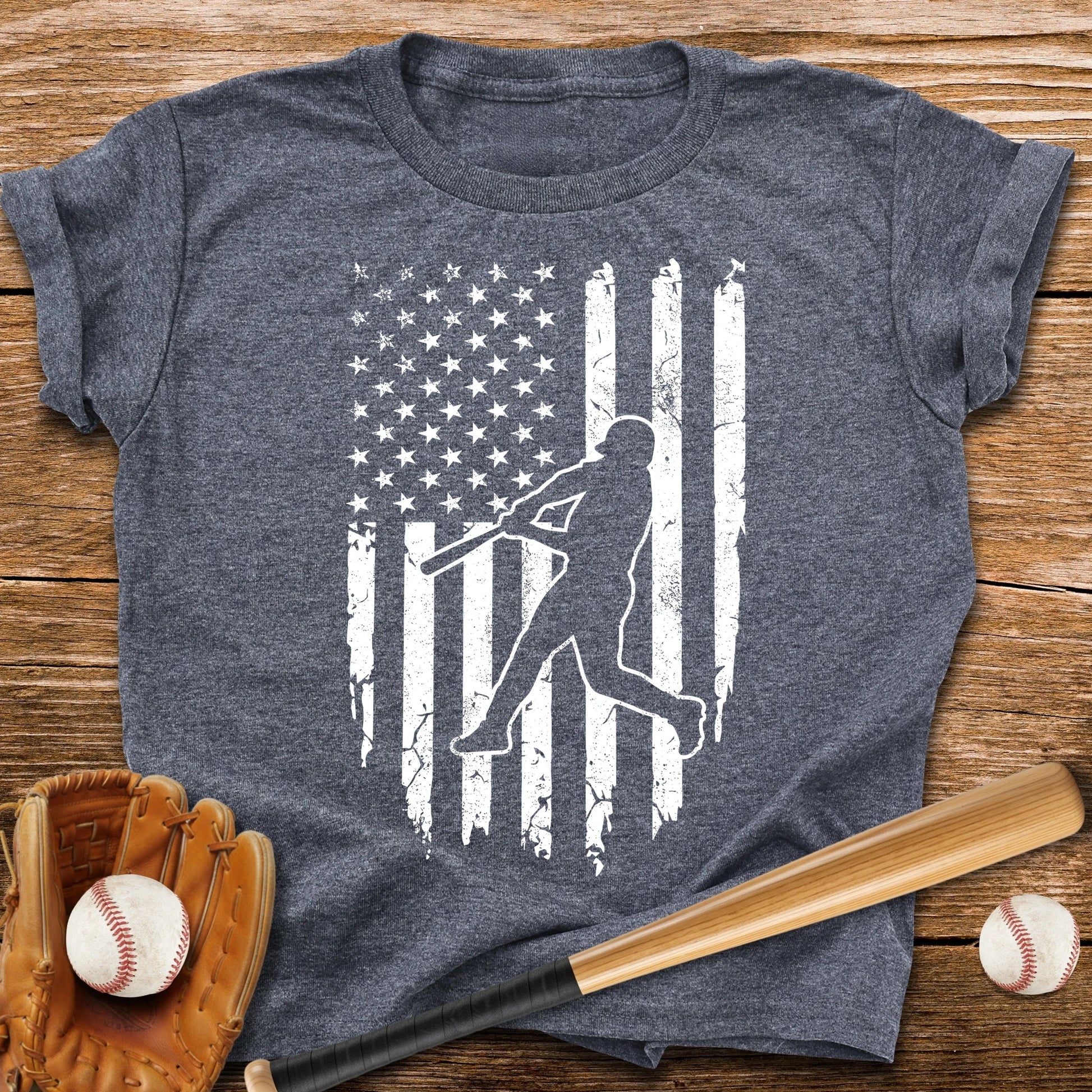 American Flag Batter Youth Tee - HomeRun PrintsKids clothes
