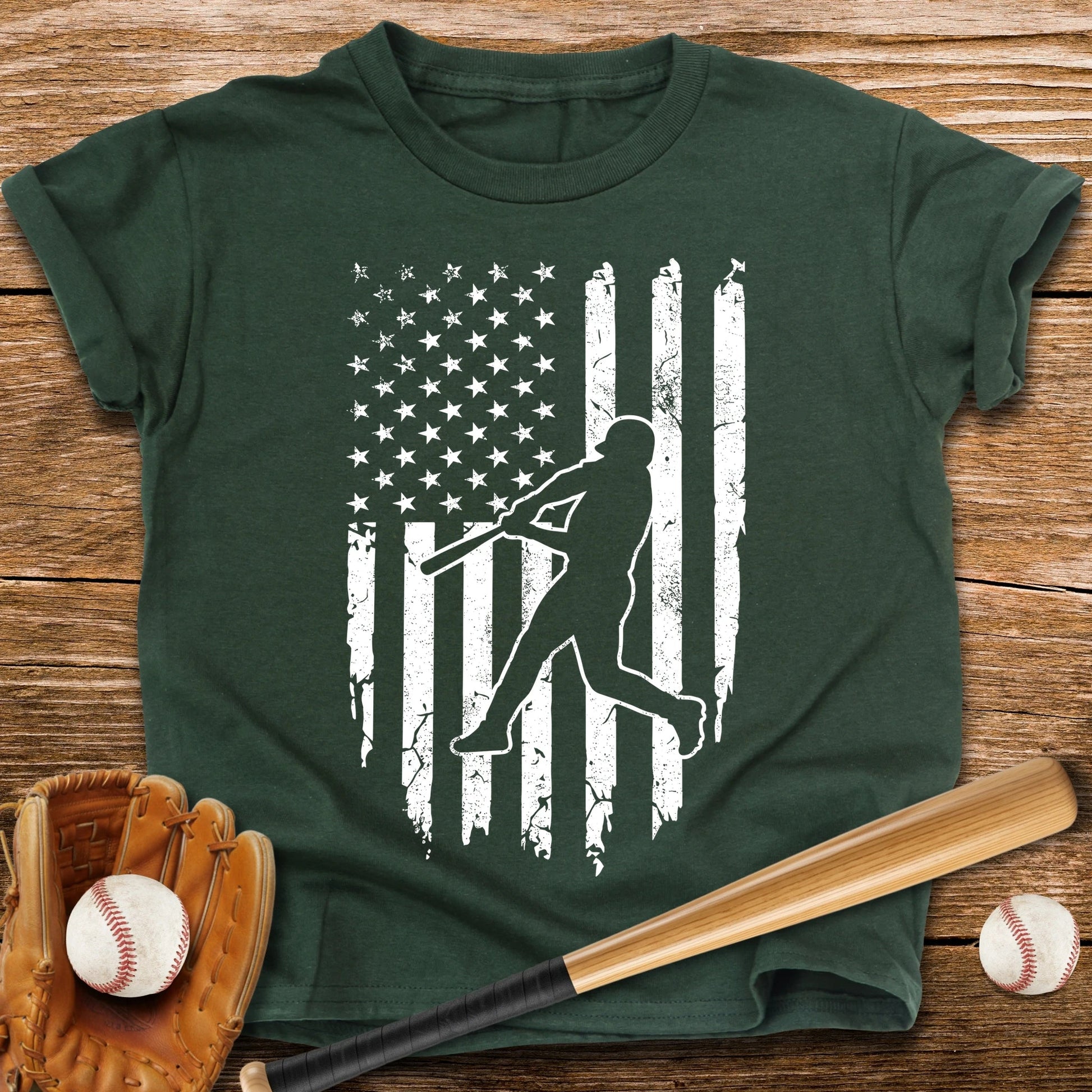 American Flag Batter Youth Tee - HomeRun PrintsKids clothes