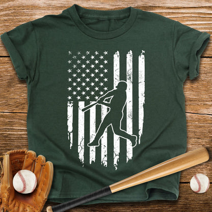 American Flag Batter Youth Tee - HomeRun PrintsKids clothes