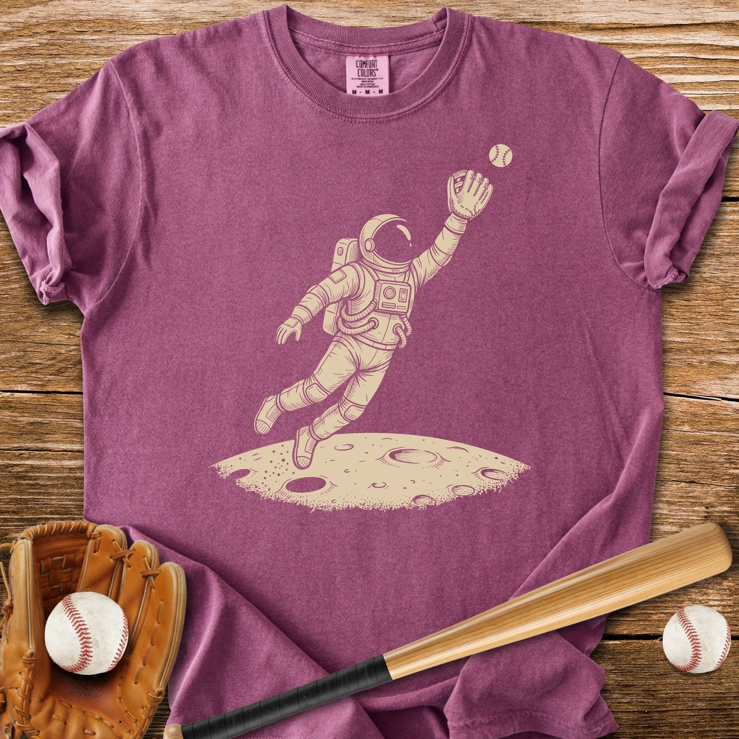 Astronaut Baseball Catch - HomeRun PrintsComfort Colors