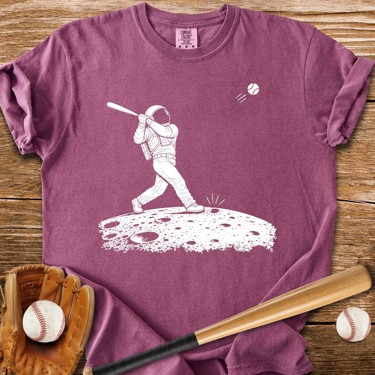 Astronaut Bats Moon - HomeRun PrintsComfort Colors