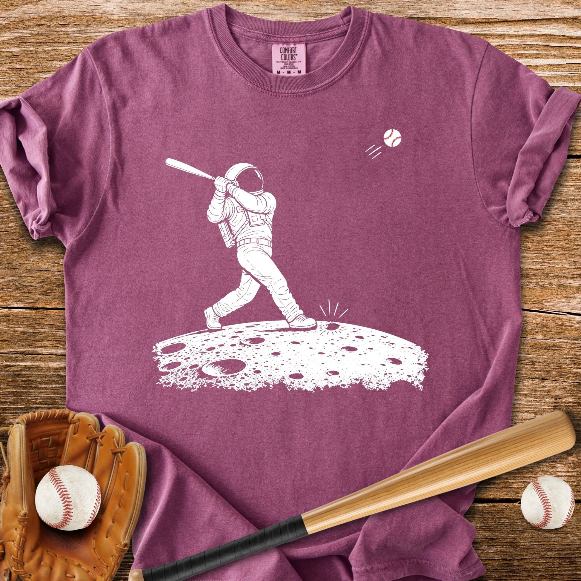 Astronaut Bats Moon - HomeRun PrintsComfort Colors