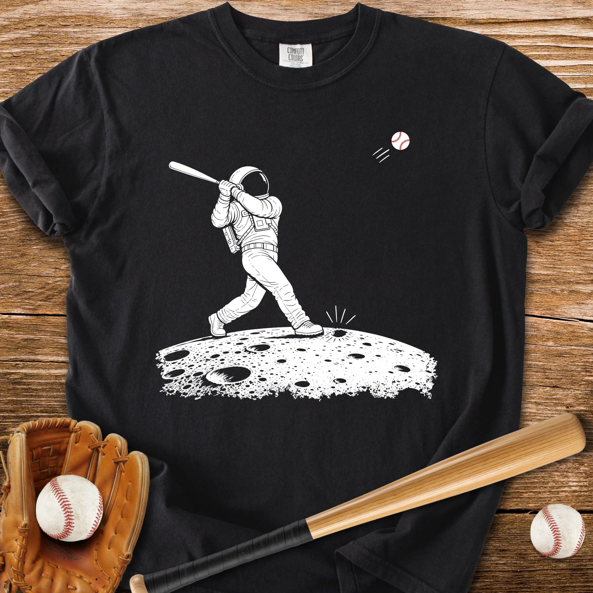 Astronaut Bats Moon - HomeRun PrintsComfort Colors