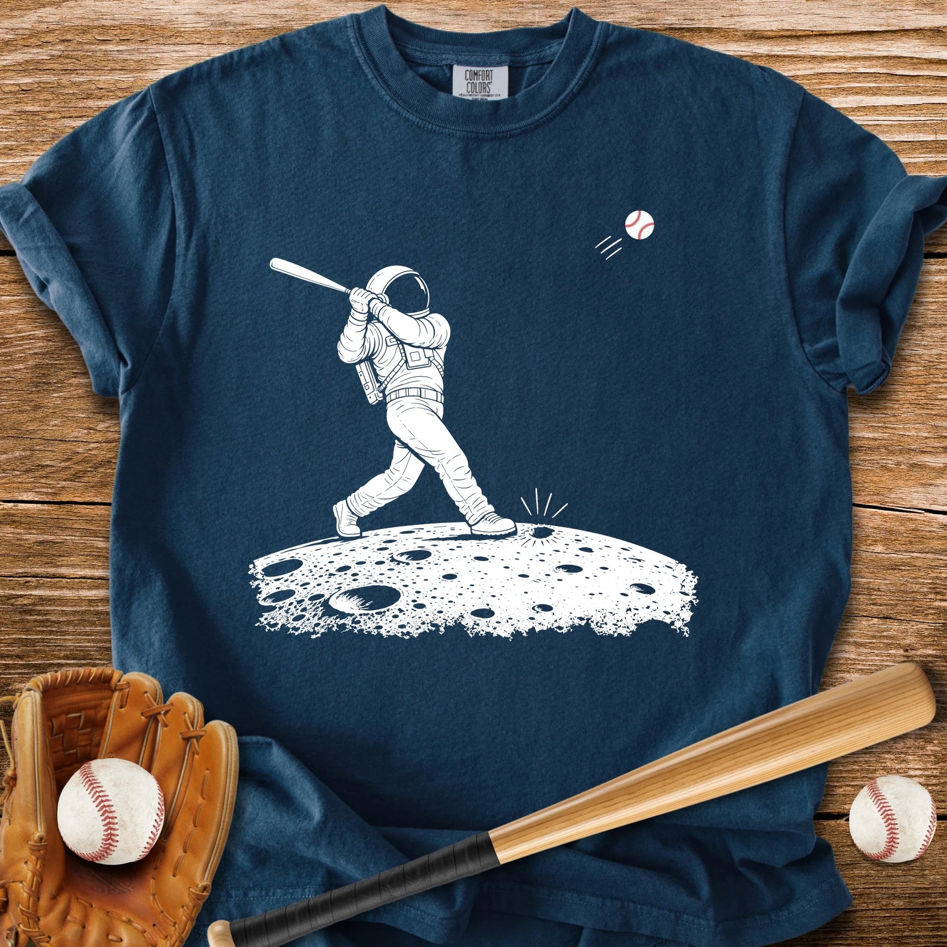 Astronaut Bats Moon - HomeRun PrintsComfort Colors
