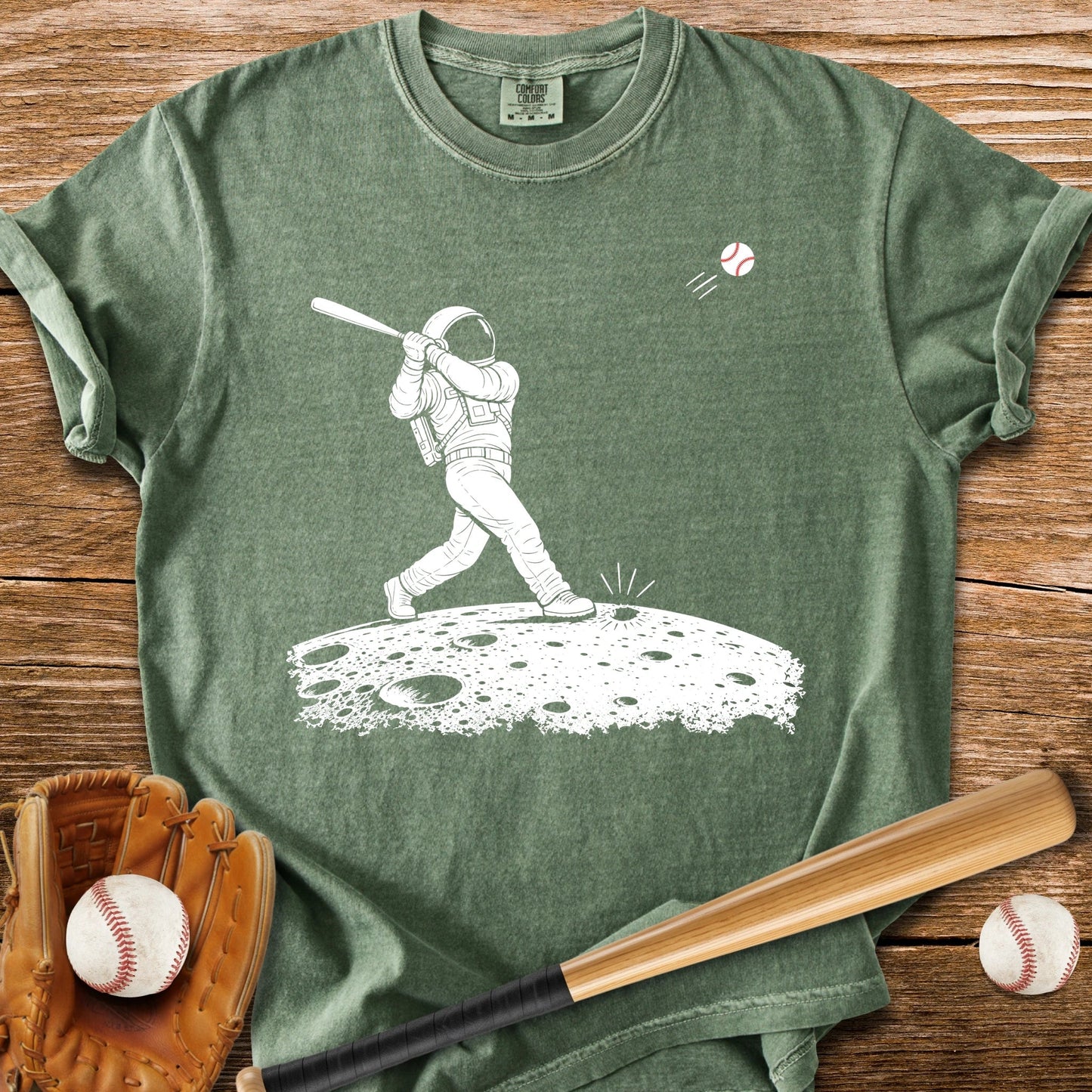 Astronaut Bats Moon - HomeRun PrintsComfort Colors