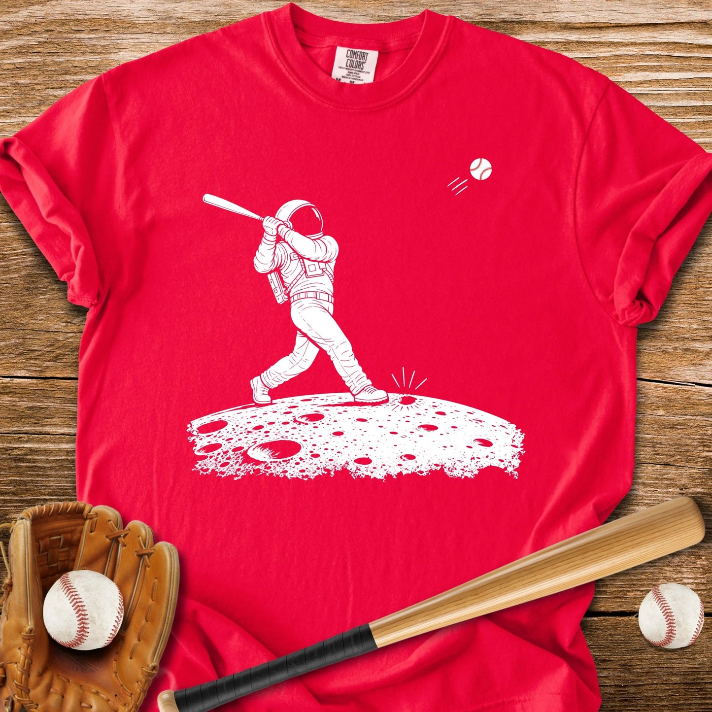Astronaut Bats Moon - HomeRun PrintsComfort Colors