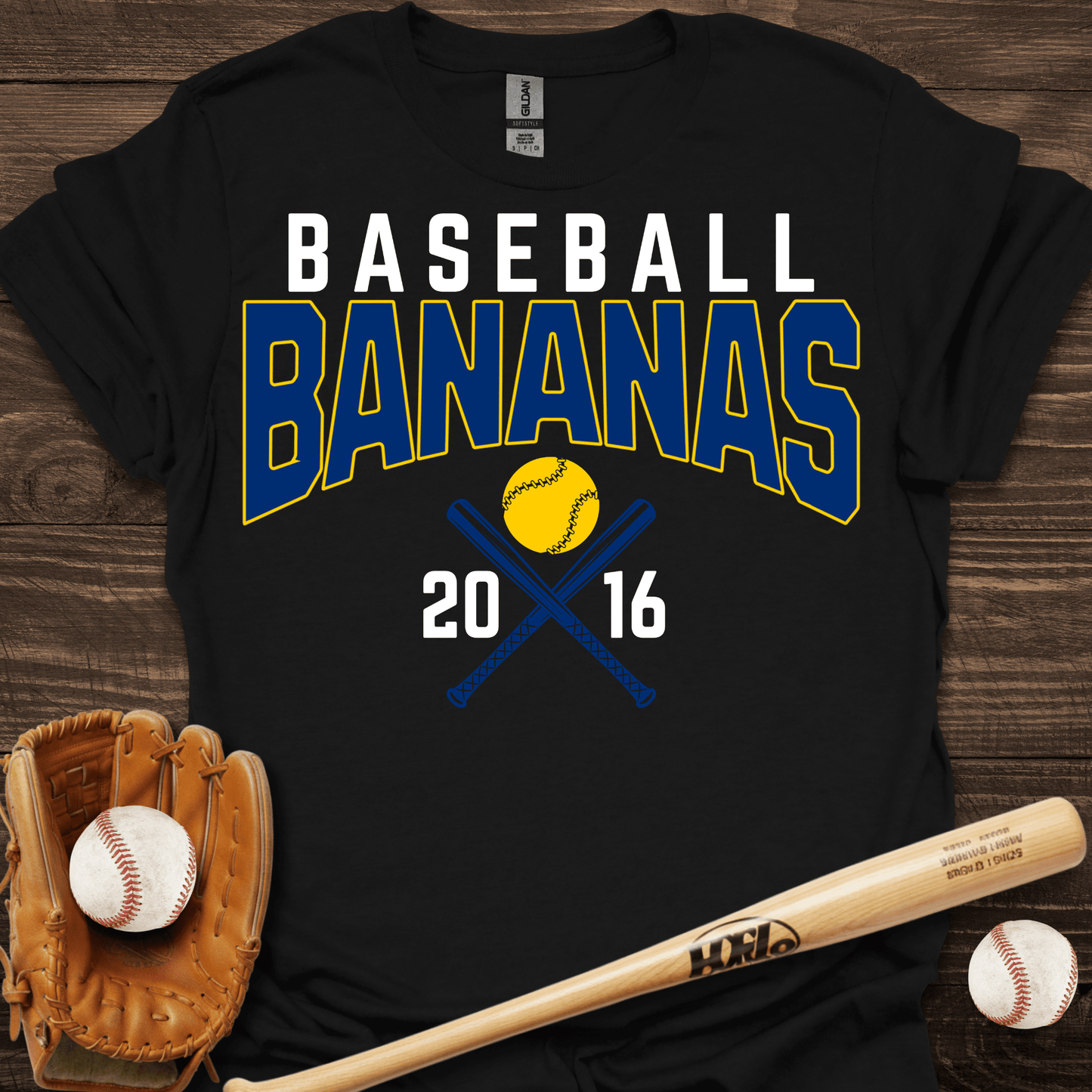 Bananas Retro Baseball T-Shirt - HomeRun PrintsT-Shirt