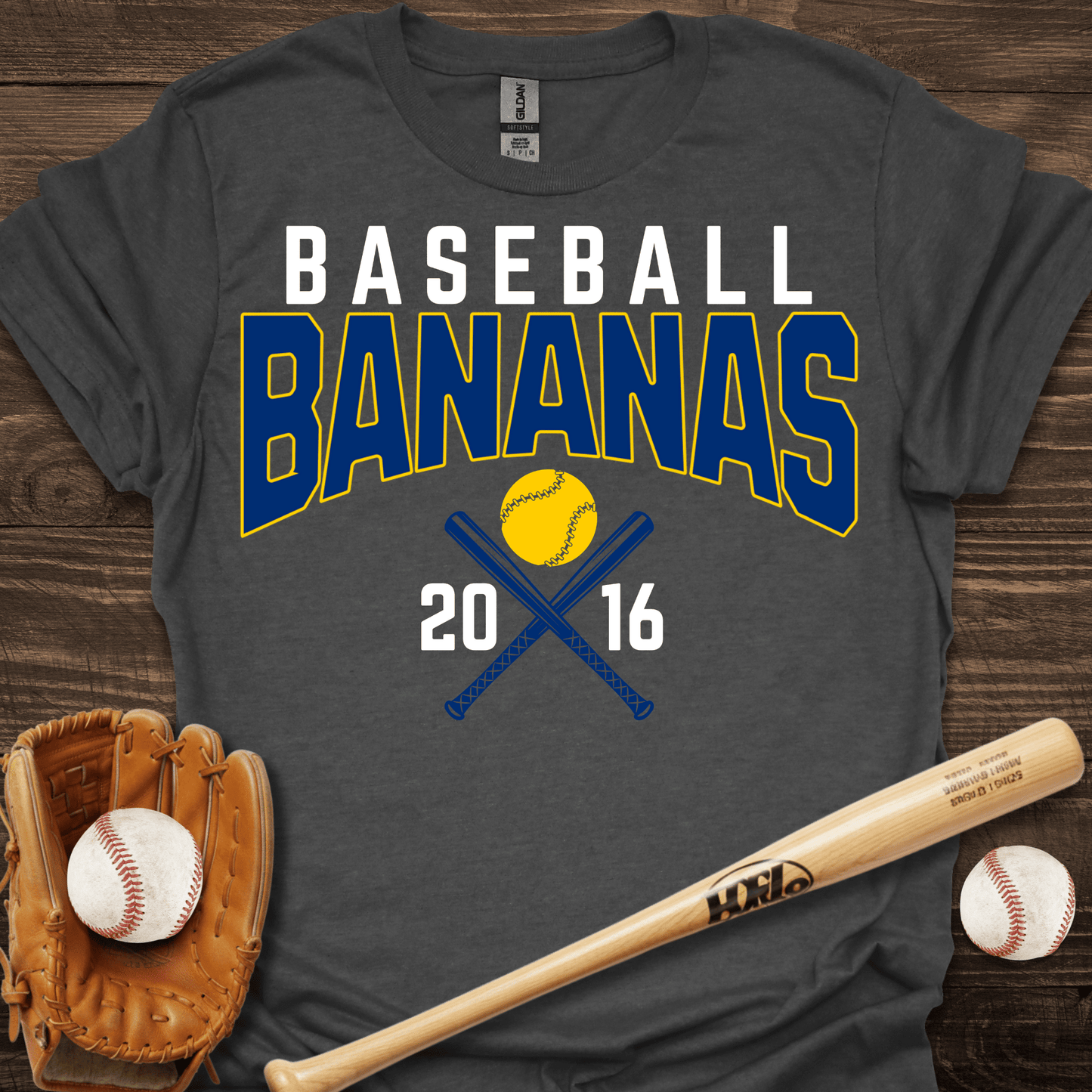 Bananas Retro Baseball T-Shirt - HomeRun PrintsT-Shirt