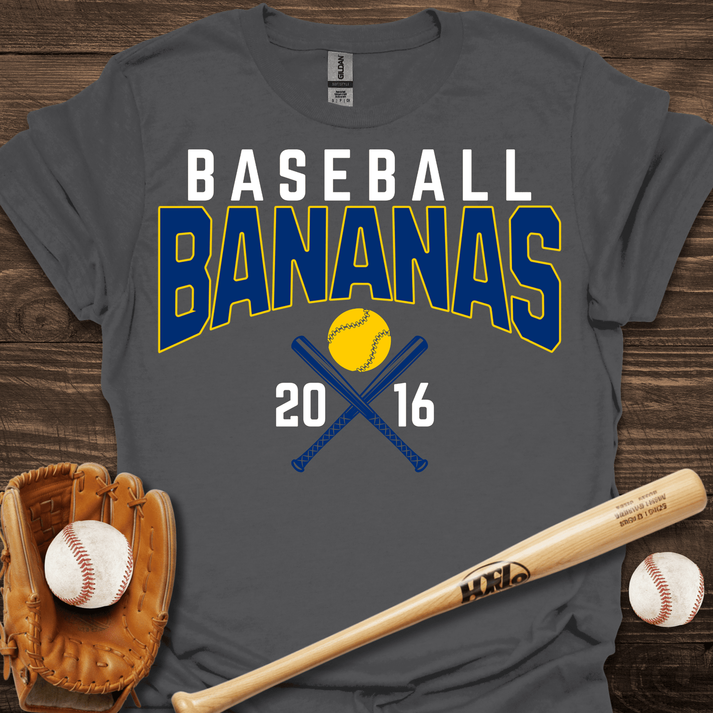 Bananas Retro Baseball T-Shirt - HomeRun PrintsT-Shirt