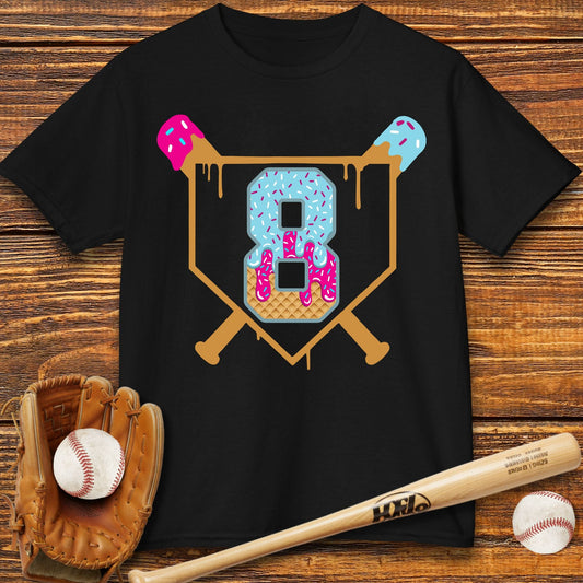 Baseball 8th Birthday Kids T-shirt - HomeRun PrintsKids clothes