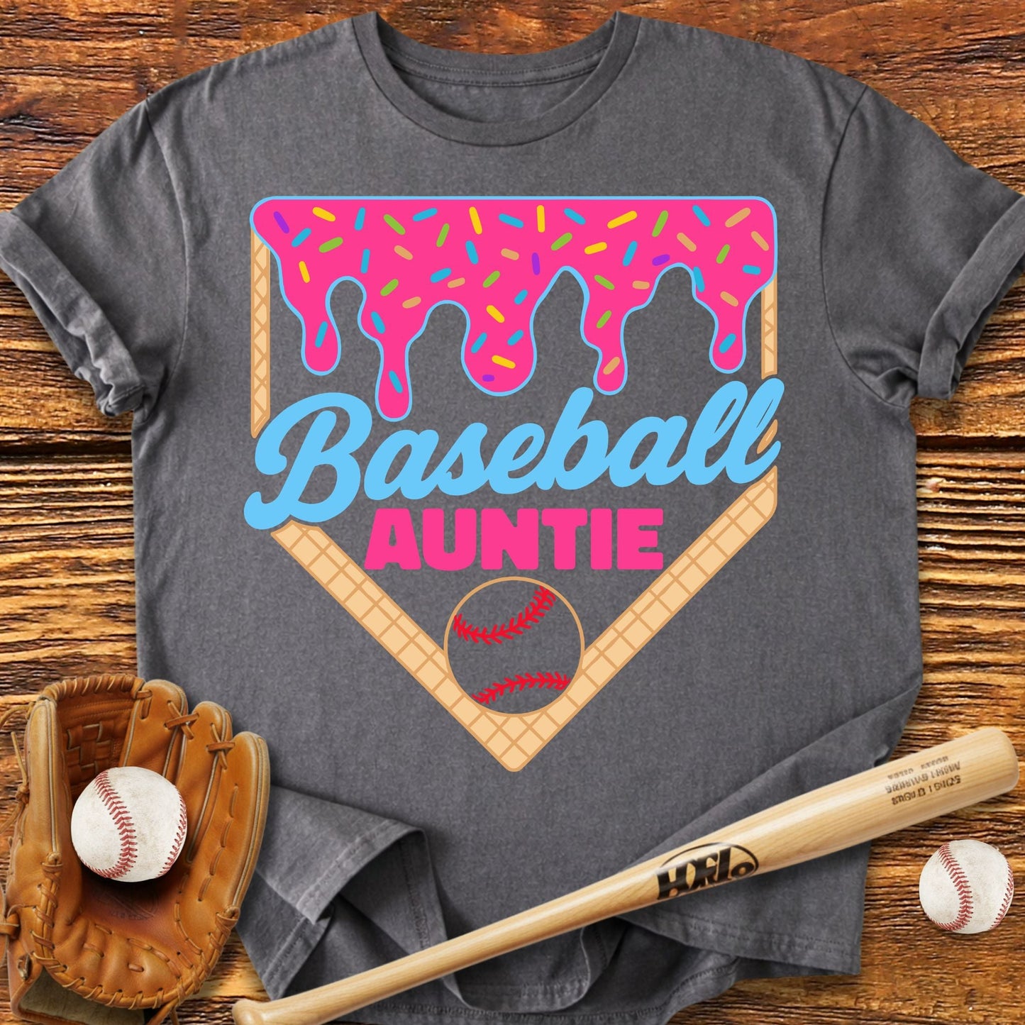 Baseball Auntie Drip T-Shirt - HomeRun PrintsT-Shirt