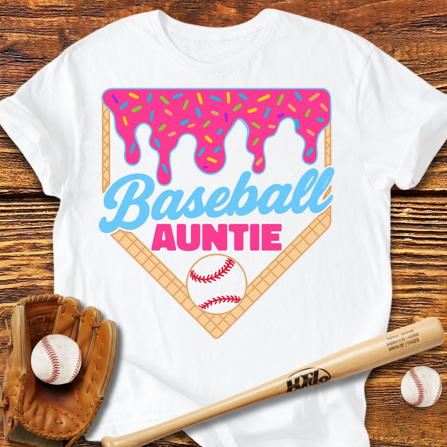 Baseball Auntie Drip T-Shirt - HomeRun PrintsT-Shirt