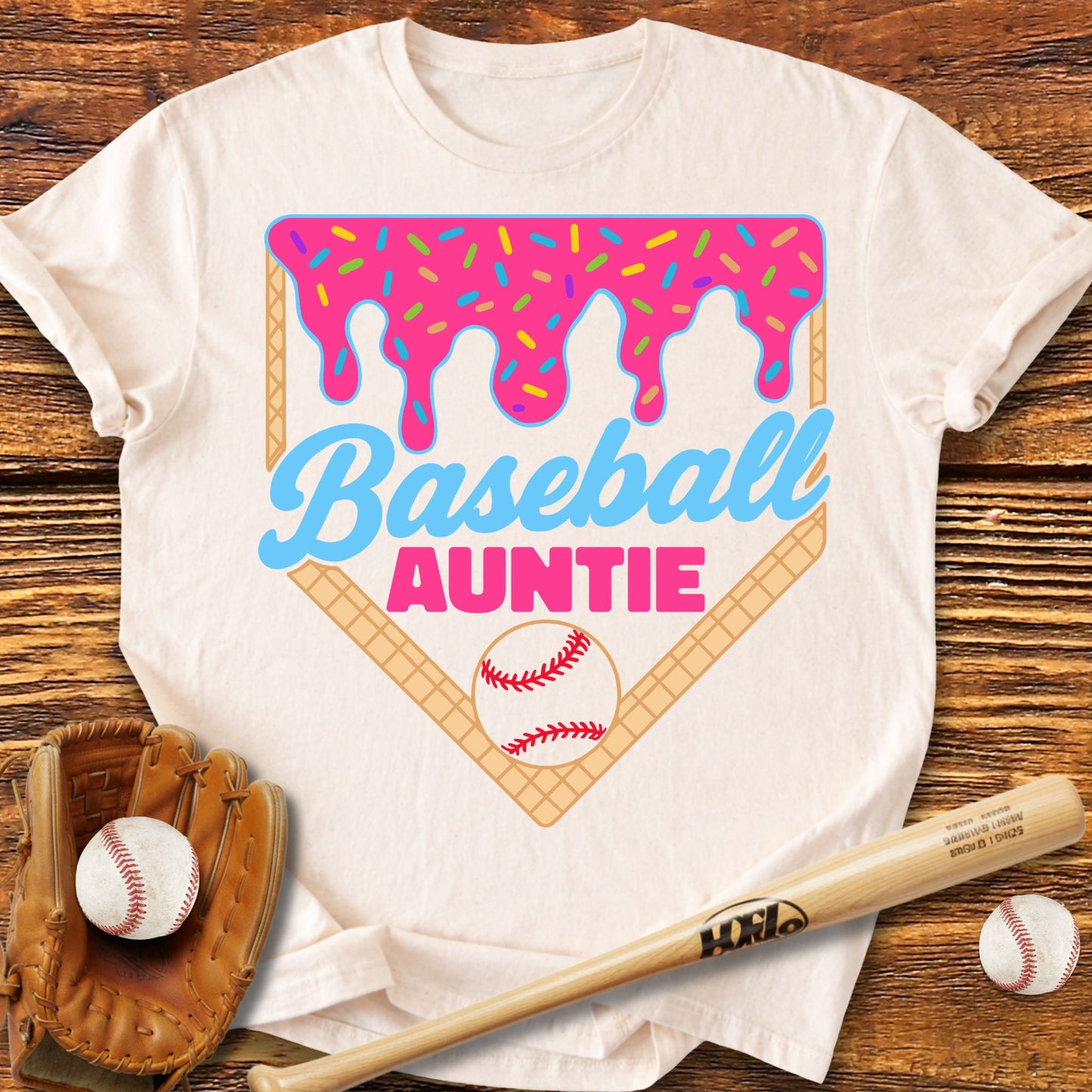 Baseball Auntie Drip T-Shirt - HomeRun PrintsT-Shirt