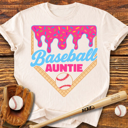 Baseball Auntie Drip T-Shirt - HomeRun PrintsT-Shirt