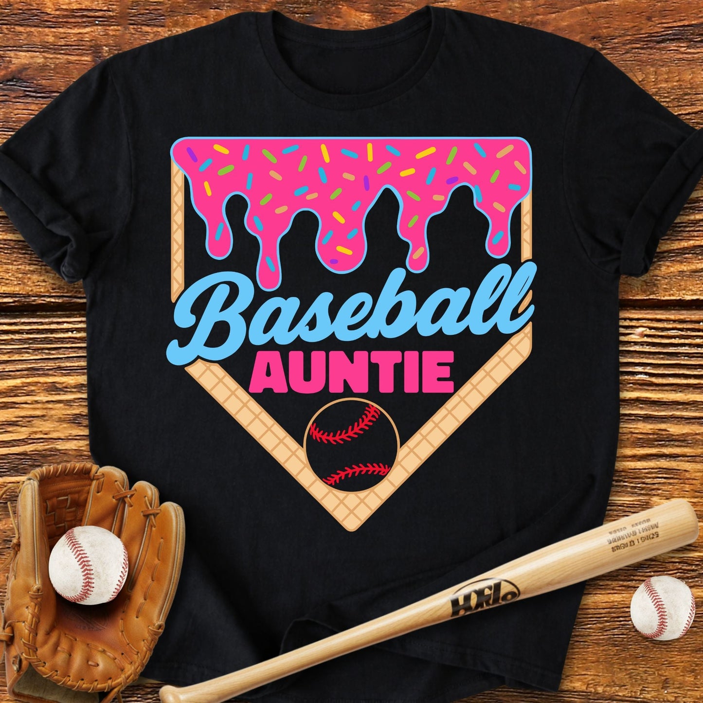 Baseball Auntie Drip T-Shirt - HomeRun PrintsT-Shirt