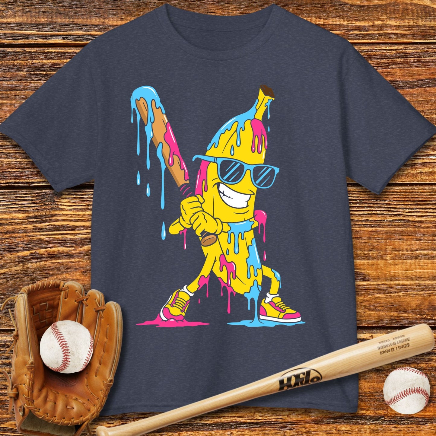 Baseball Banana Drip Kids T-shirt - HomeRun PrintsKids clothes