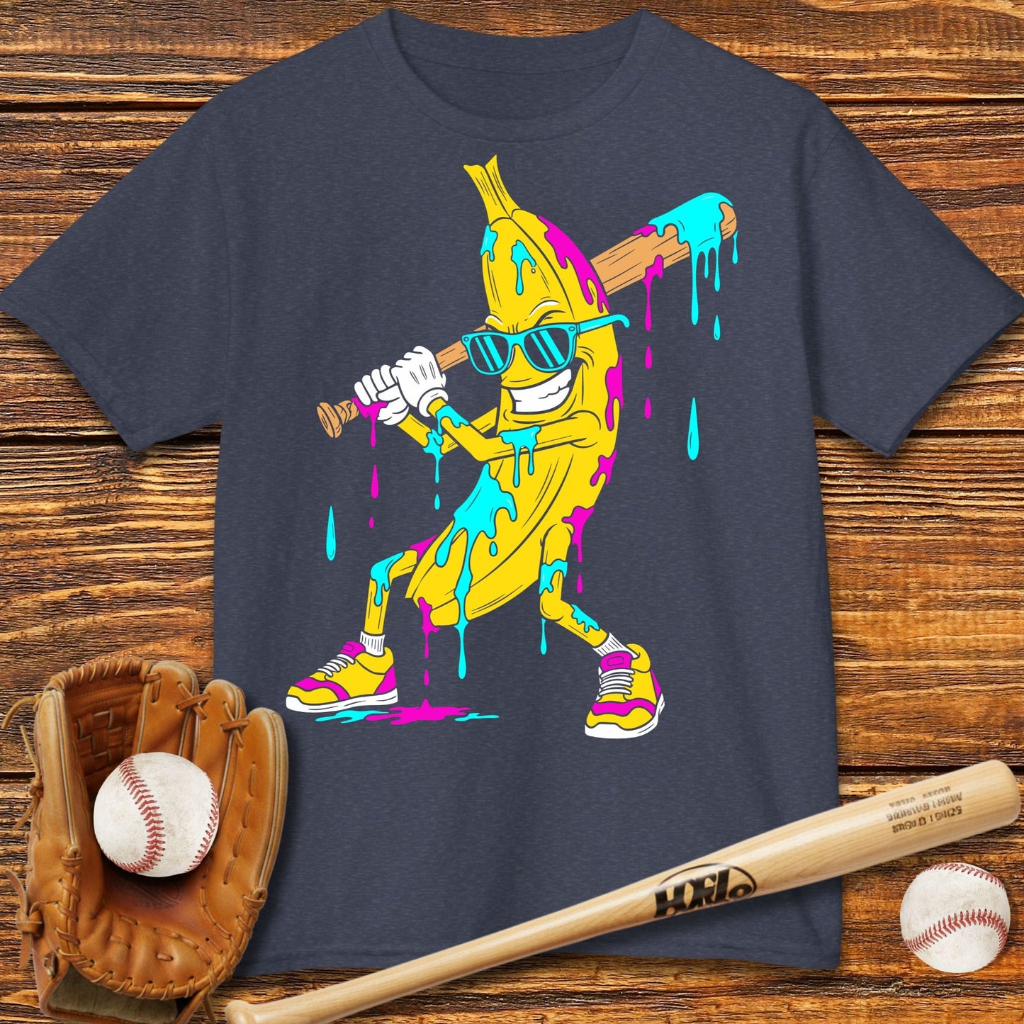 Baseball Banana Drip Kids T-shirt - HomeRun PrintsKids clothes