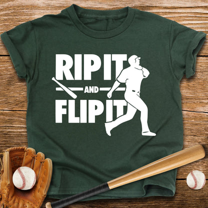 Baseball Bat Flip Youth Tee - HomeRun PrintsKids clothes
