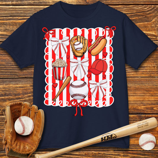 Baseball Bow Kids T-Shirt - HomeRun PrintsKids clothes
