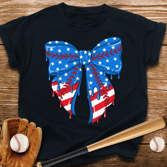 Baseball Bow USA Drip Youth Tee - HomeRun PrintsKids clothes