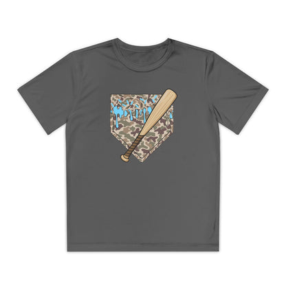 Baseball Camo Drip Youth Athletic Tee - HomeRun PrintsKids clothes