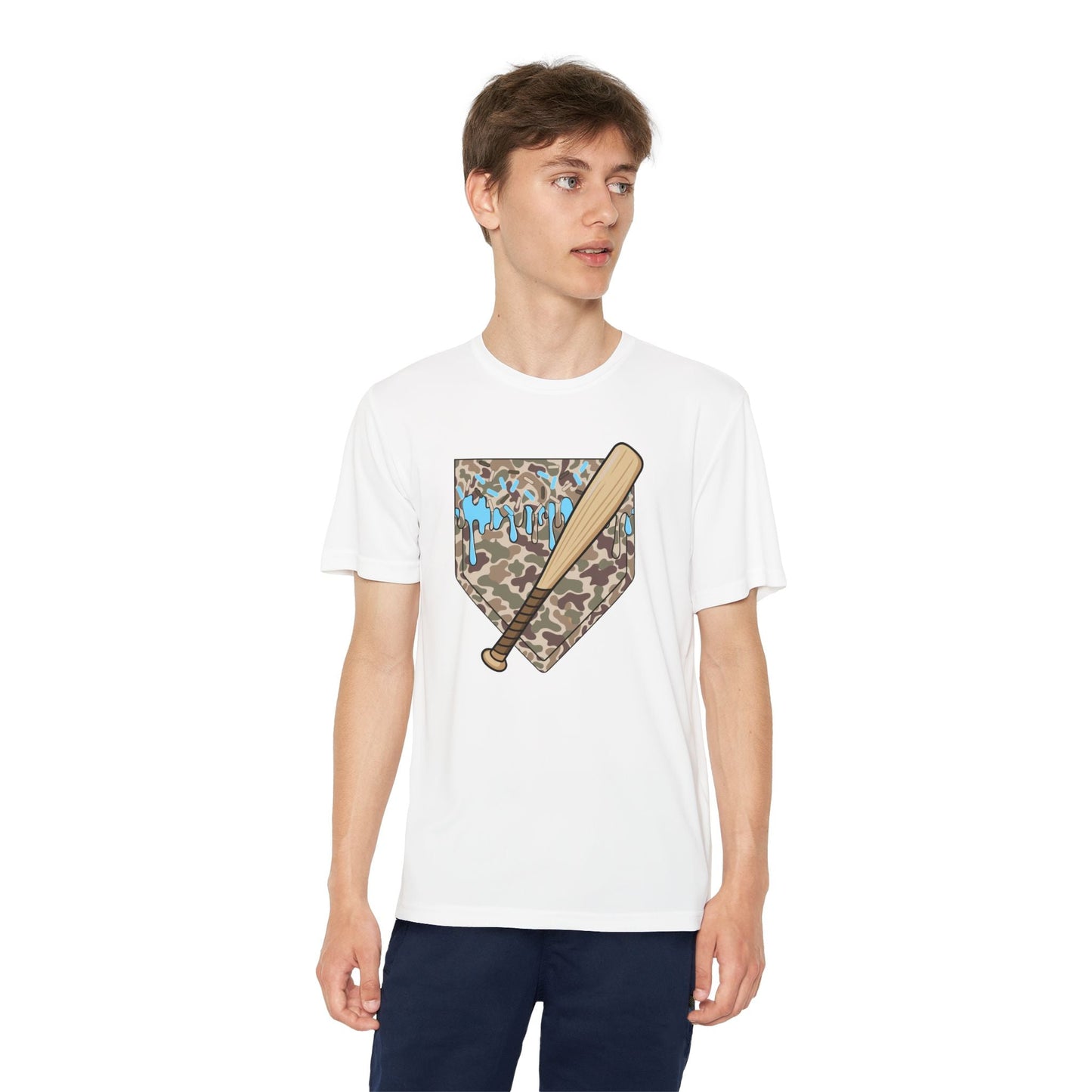 Baseball Camo Drip Youth Athletic Tee - HomeRun PrintsKids clothes