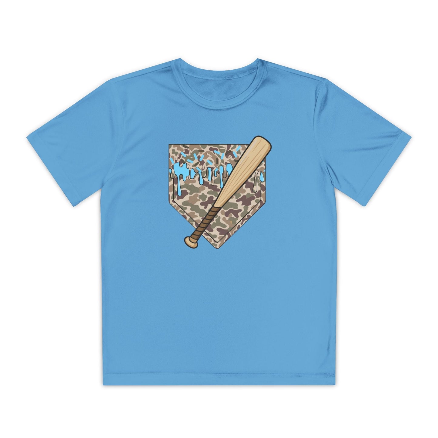 Baseball Camo Drip Youth Athletic Tee - HomeRun PrintsKids clothes