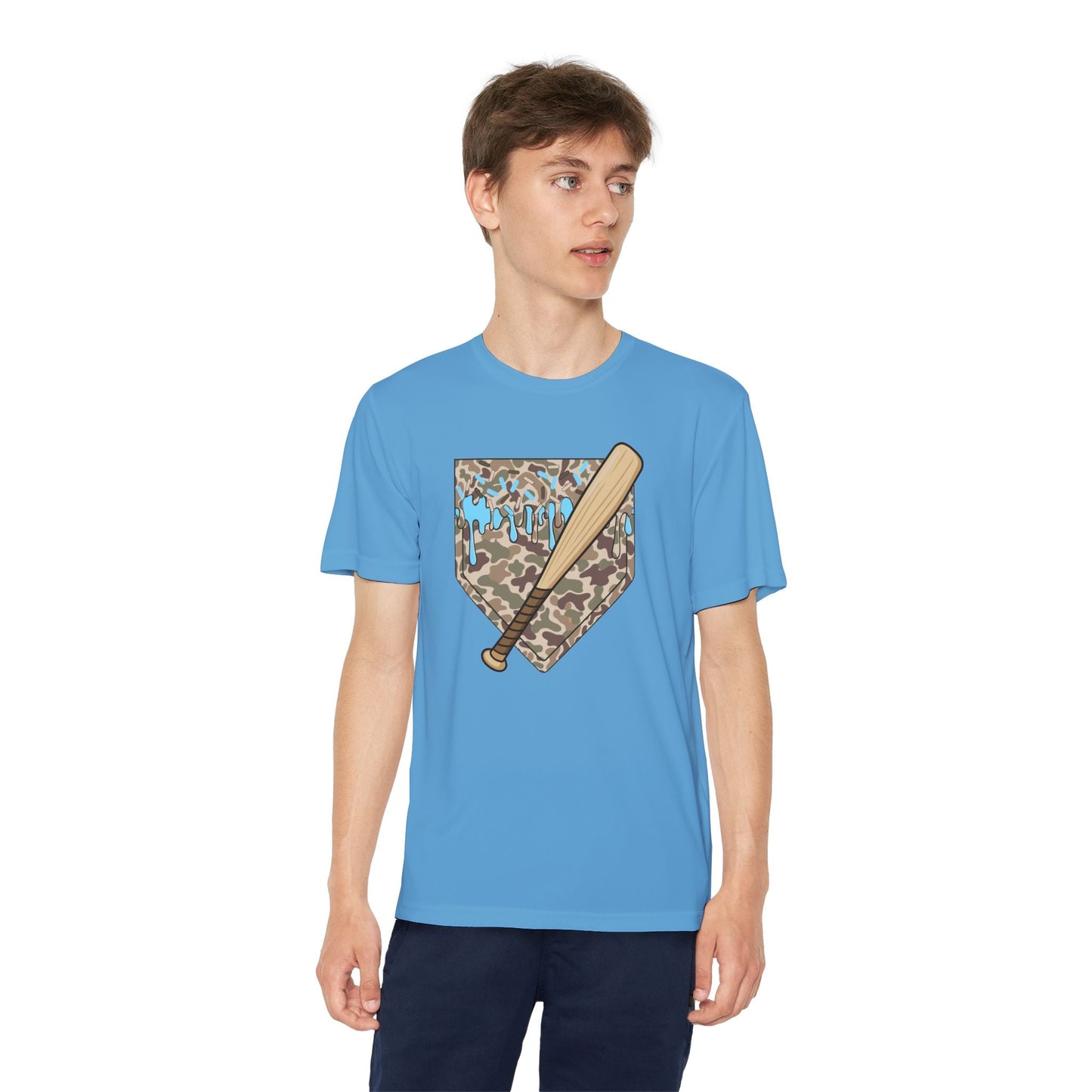 Baseball Camo Drip Youth Athletic Tee - HomeRun PrintsKids clothes
