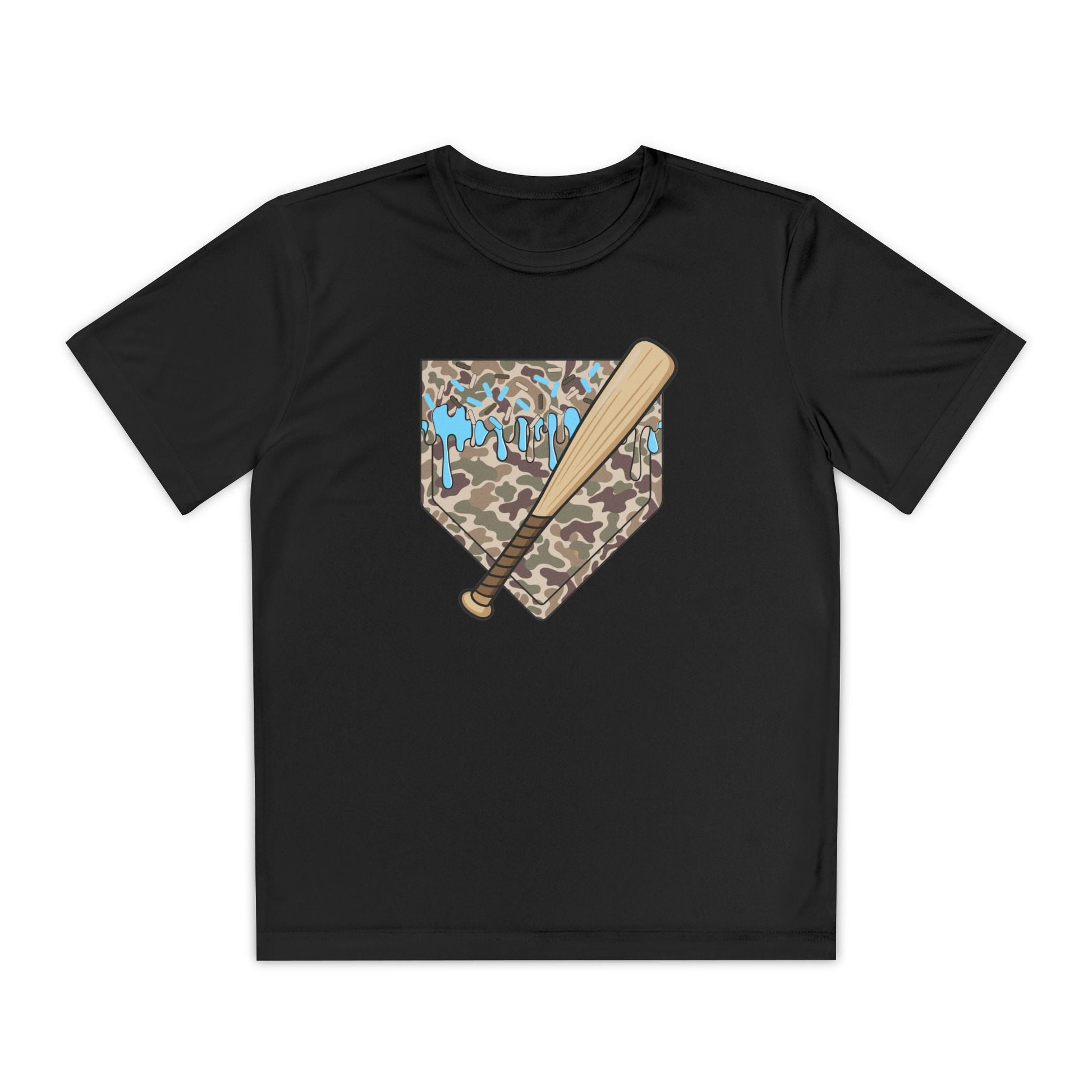 Baseball Camo Drip Youth Athletic Tee - HomeRun PrintsKids clothes