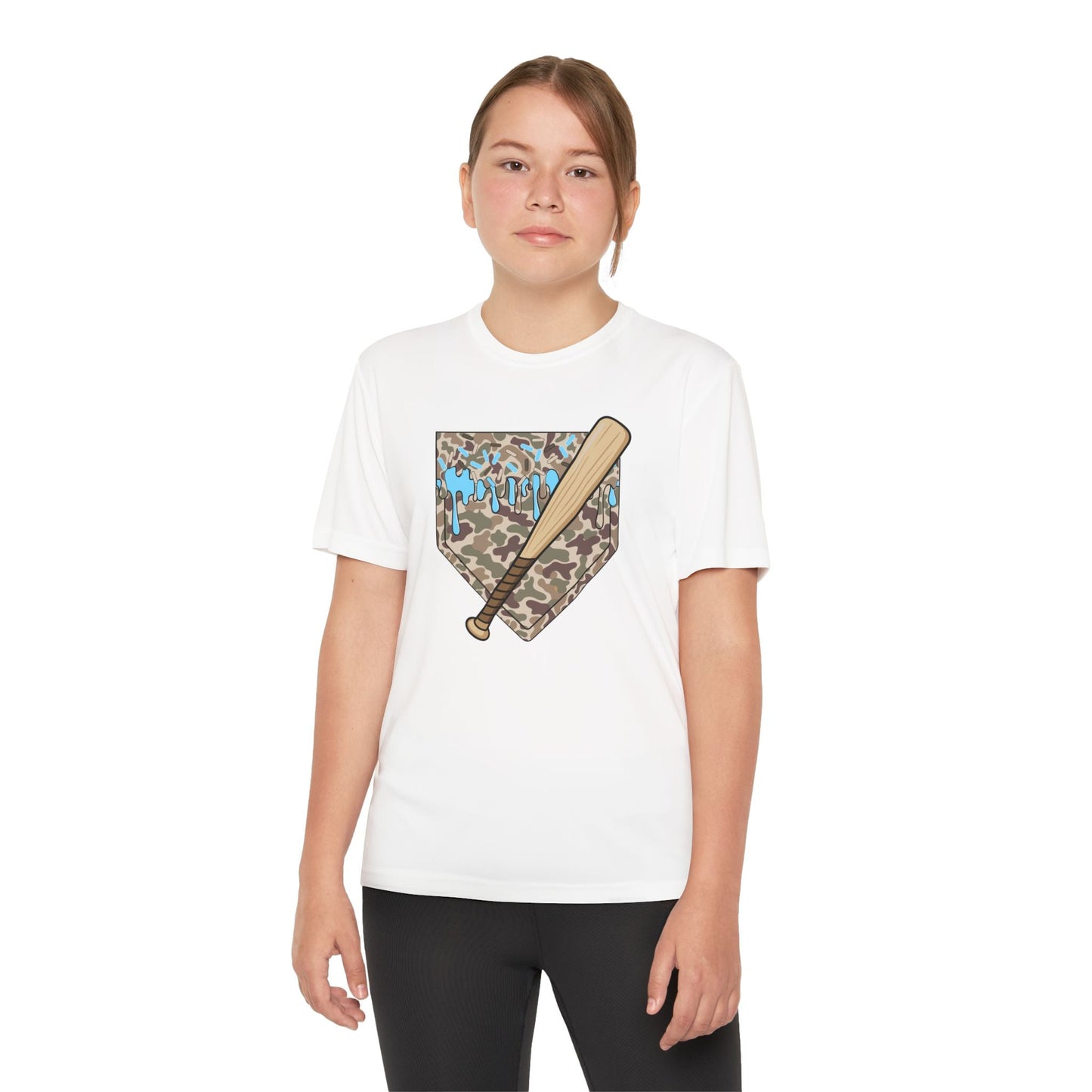 Baseball Camo Drip Youth Athletic Tee - HomeRun PrintsKids clothes