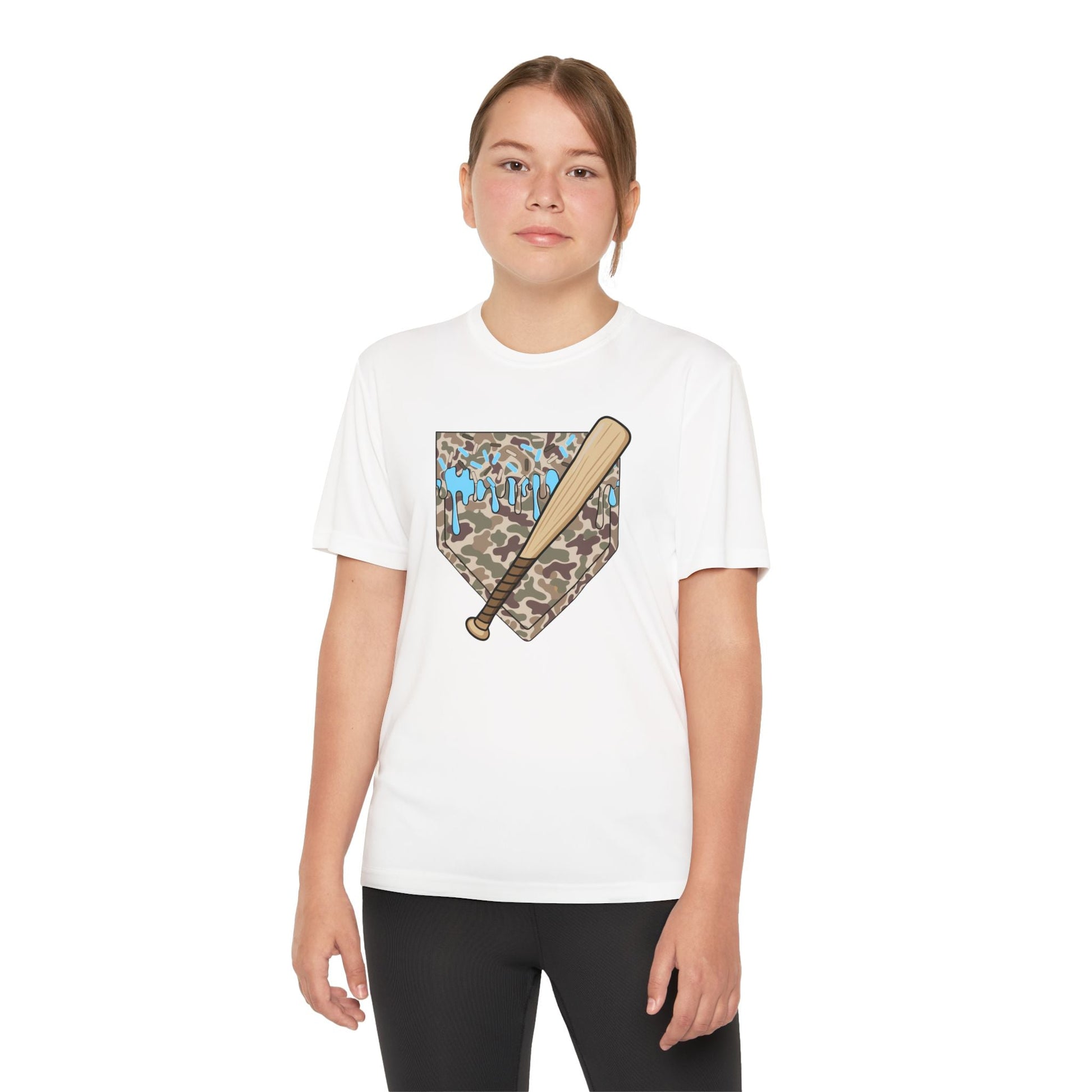 Baseball Camo Drip Youth Athletic Tee - HomeRun PrintsKids clothes