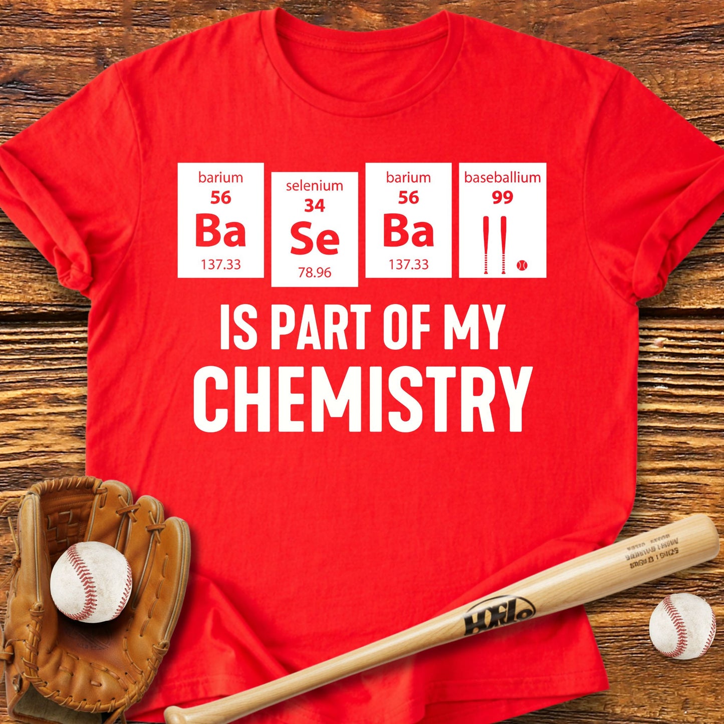Baseball Chemistry Periodic Table T-Shirt - HomeRun PrintsT-Shirt